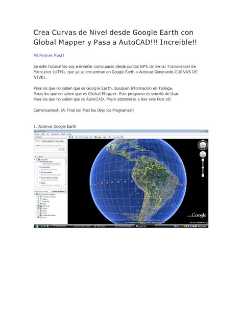 PDF Crea Curvas De Nivel Desde Google Earth Con Global Mapper Y