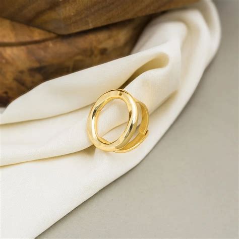 Minimalist Gold Plated Ring Handmade Brass Jewelry Rings Gold Party