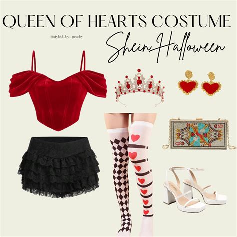 Queen Of Hearts Halloween Costume Shein Diy Costume Inspo Queen Of