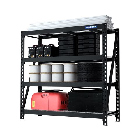 Buy WORKPRO 68 Ultra Wide 4 Tier Metal Garage Shelving Unit 68 W X 24