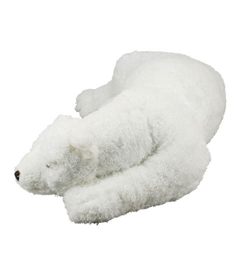 Urso Polar Deitado Realista Cm Pel Cia Hy F