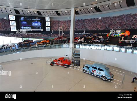 cars on display at the NASCAR hall of fame museum in Charlotte, North ...