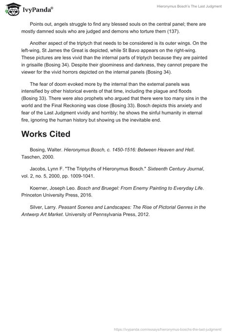 Hieronymus Boschs The Last Judgment 579 Words Research Paper Example