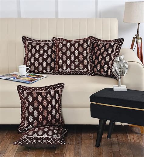 Buy DECOMIZER Jacquard Geomteric Cushion Covers 16 Inch X 16 Inch Set