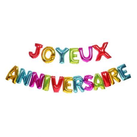 Ballons Alu Joyeux Anniversaire Multicolore Cm Mypartykidz