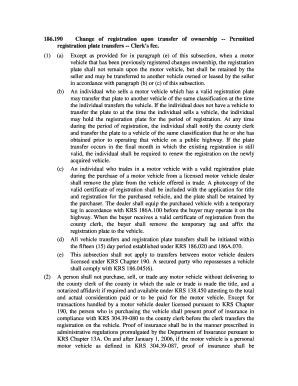 Fillable Online Lrc Ky Change Of Registration Upon Transfer Of