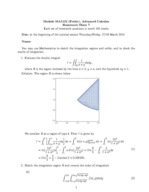 Ma Tutorial Sheet Solutions Module Ma Frolov