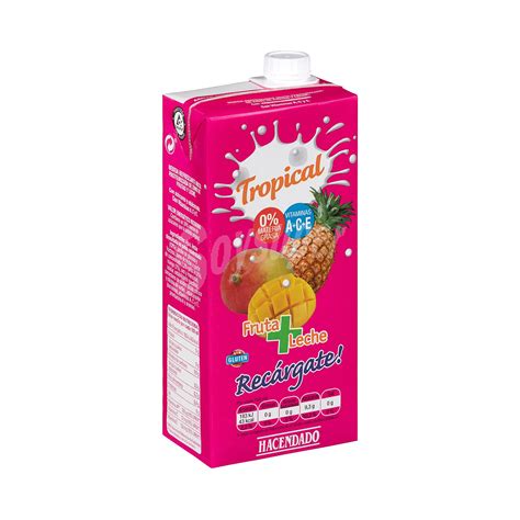 Hacendado Frutasleche Tropical Brick Rosa Brick 1 L