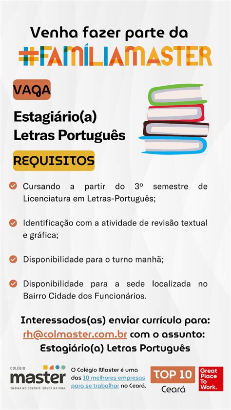 Est Gio Letras Portugu S Vagas Fortaleza