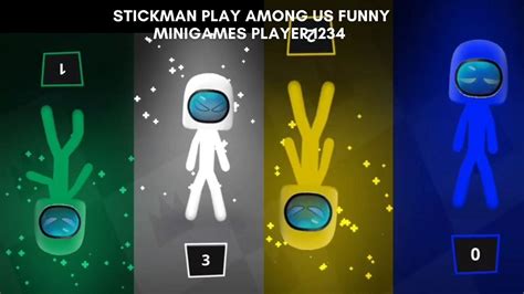 Stickman Party Play With Among Us Funny MINIGAMES YouTube