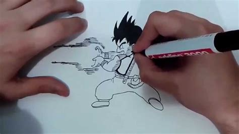 Como dibujar a goku niño haciendo un Kamehameha Dragon ball YouTube