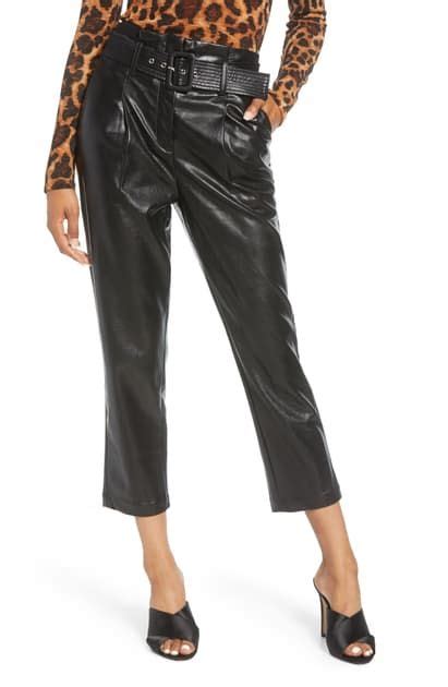 J O A FAUX LEATHER CROP PANTS J O A Cloth Faux Leather Pants