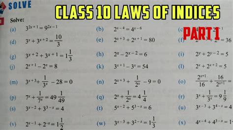 Class 10 Math Indices In Nepali Class 10 C Math Indices Laws Of