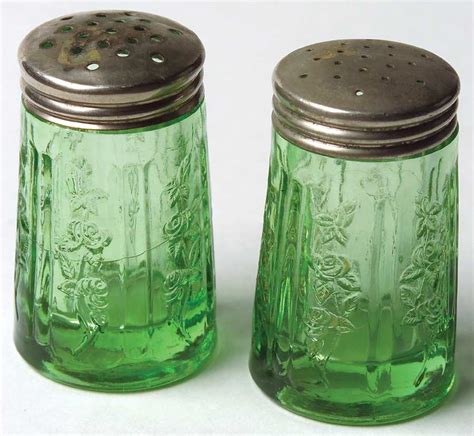 Sharon Green Shaker Set W Metal Lids By Federal Glass Replacements Ltd