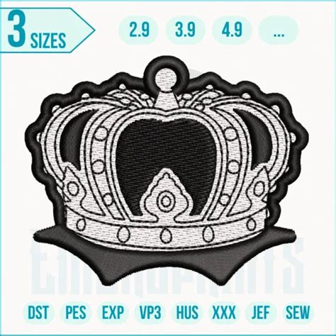 Crown Embroidery Design