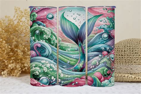 Mermaid Tumbler Wrap Design Graphic By Bonnydesign · Creative Fabrica