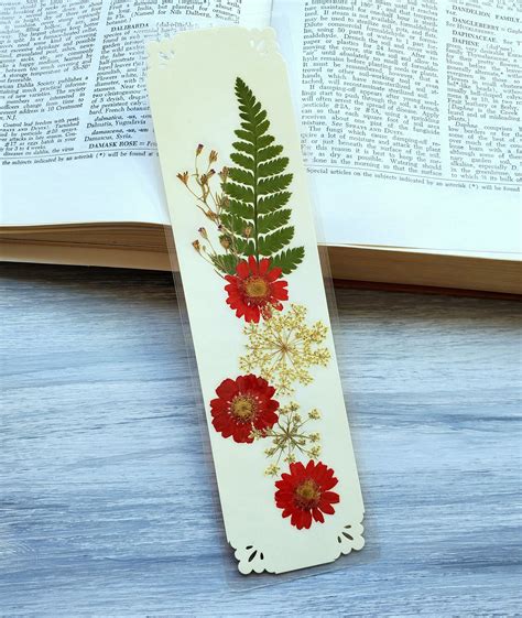 Real Flower Bookmark Natural Pressed Flowers Bookmark Bible Bookmark Cookbook Bookmark Poetry