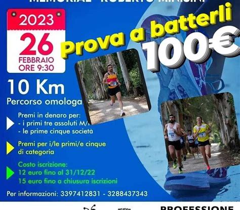 Trofeo Città di Ladispoli il 26 febbraio la corsa da 10 km Terzo