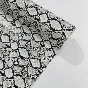 White Faux Viper Skin Fabric Etsy