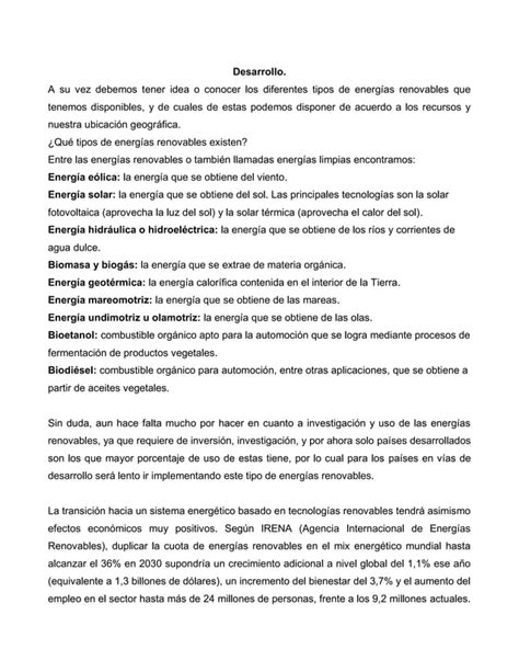 Ensayo energías renovables PDF