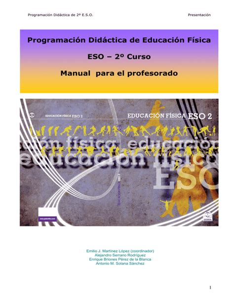 Programaci N Did Ctica De Educaci N F Sica Eso