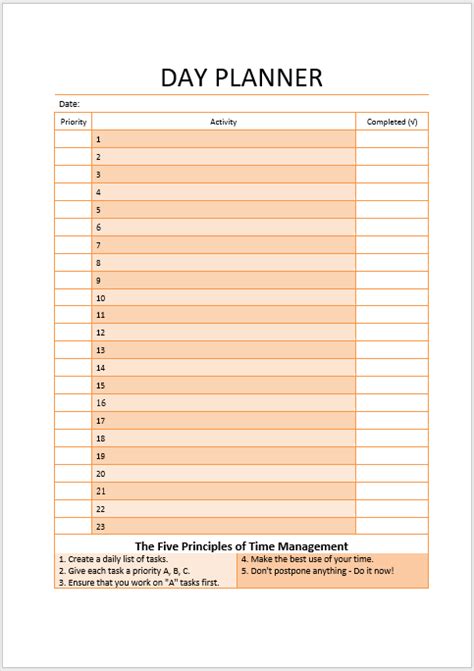 16 Free Daily Task Planner Templates In Ms Word Format