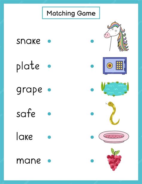 Premium Vector Phonics Matching Game With Ae Spelling Rule Match The