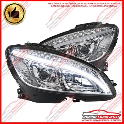 Jual HEADLAMP BENZ W204 C CLASS 2007 2011 LIGHT BAR LED CHROME