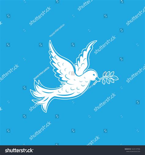 Peace Dove Olive Branch Vector Illustration เวกเตอร์สต็อก ปลอดค่า