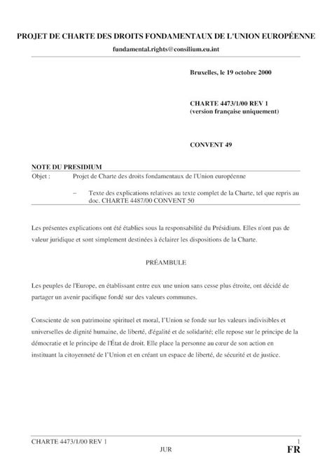 PDF PROJET DE CHARTE DES DROITS FONDAMENTAUX DE L UNION 2019 05