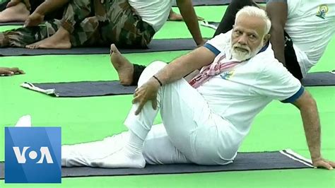 India Prime Minister Modi Leads The Way On International Yoga Day Youtube