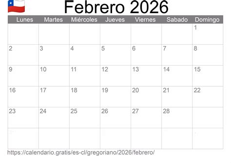 calendario febrero  de chile en espanol festivos  fase lunar