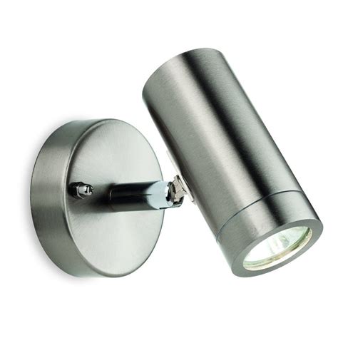 Firstlight Sprint Single LED Outdoor Wall Spotlight In Stainless Steel