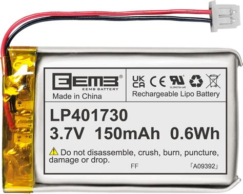 EEMB Lithium Polymer Akku 3 7 V 150mAh 401730 Wiederaufladbarer Lipo