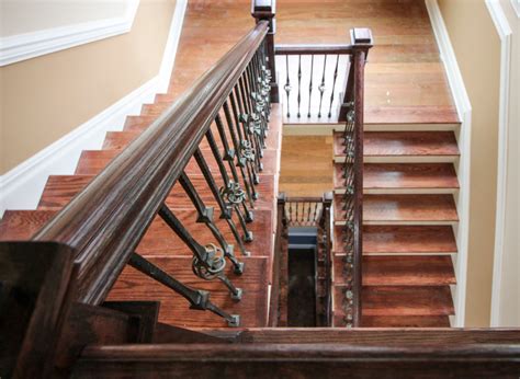 Curved Custom Wrought Iron Staircase In Elegant Home Fairfax Va