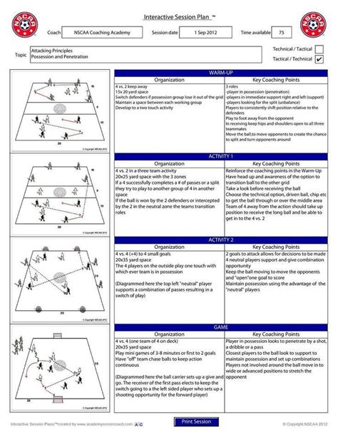 Soccer Training Session Plan Template Inspirational Pin By Nivla On