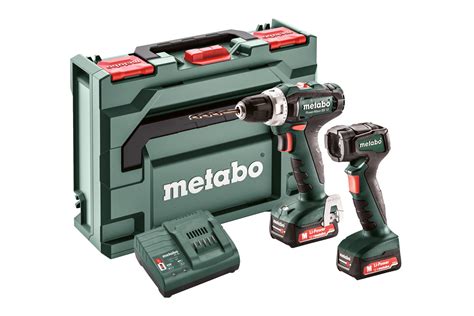 Set Powermaxx Bs Cordless Drill Screwdriver Metabo