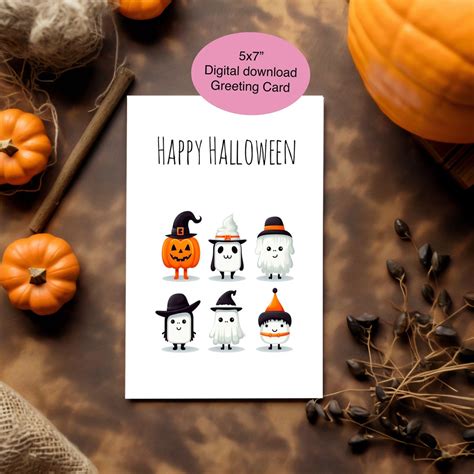 Happy Halloween Card Printable Printable Halloween Card Etsy