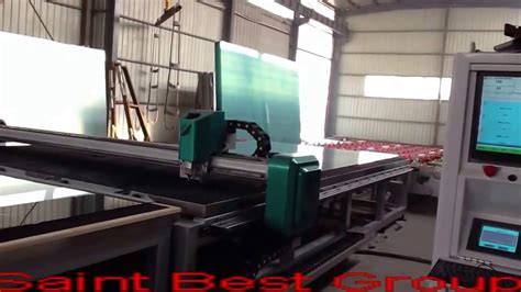 Cnc Automatic Glass Cutting Linecnc Glass Cutting Machine Youtube