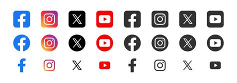 Facebook Instagram Gorjeo X Youtube Logotipo Social Medios De