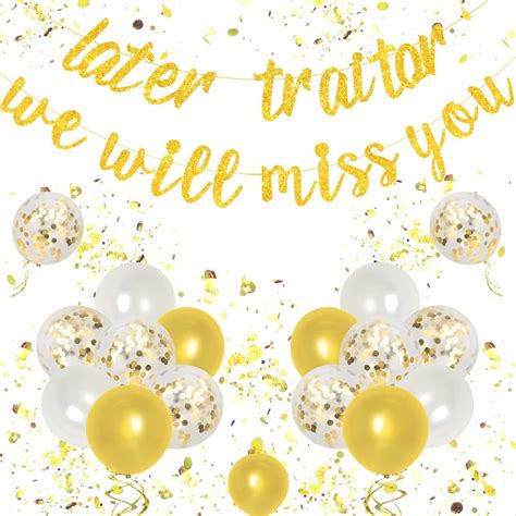 We Will Miss You Party Decoration Black Gold Going Away Party Supplies