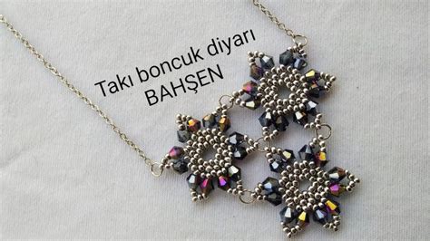 Kristal boncuktan çiçek modelli kolye yapımı Crystal bead necklace