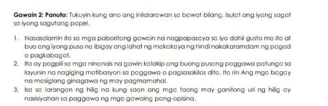 Patulong Nman Po Need Na Ngaun I Brainliest Kopo Yung Maayos Na Sagot