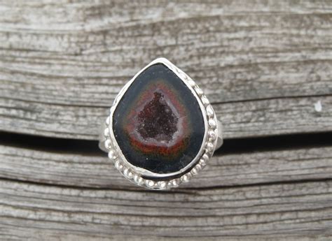 Tabasco Geode Ring In Sterling Silver