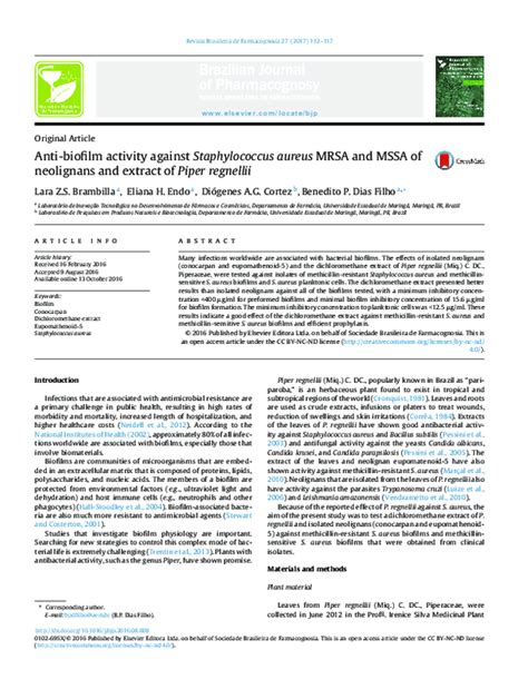 Pdf Anti Biofilm Activity Against Staphylococcus Aureus Mrsa And Mssa