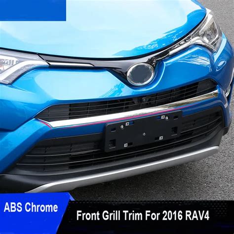 1pc Set ABS Chrome Front Grill Garnish Trim For 2016 Toyota Rav4 Rav 4