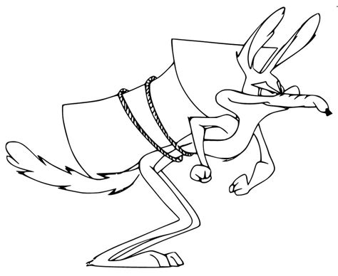 Wile E Coyote From Looney Tunes Coloring Page Free Printable Coloring