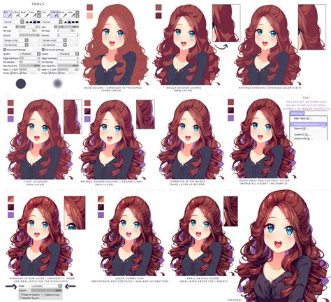 Hyan Style - Shading curly brown hair by Hyan-Doodles on DeviantArt