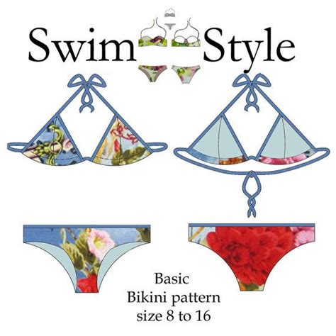 Basic Easy Bikini Pdf Womens Sewing Pattern Bikini Pattern Etsy Women S Sewing Pattern