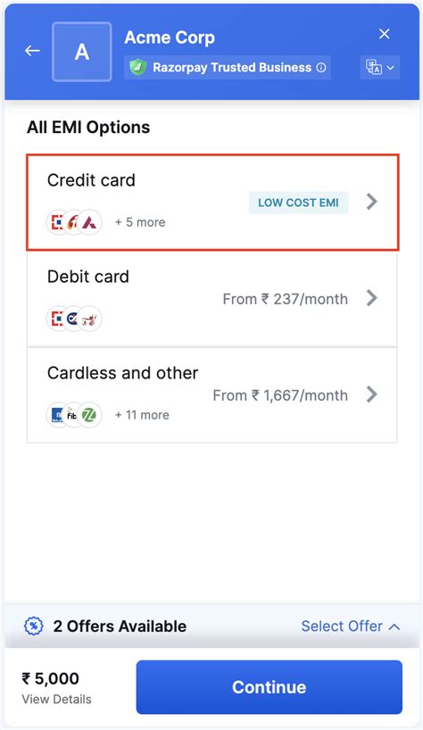 Razorpay Low Cost EMI Razorpay Docs